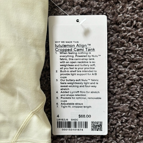 NWT lululemon Align™ Cropped Cami Tank Top - Sundance - Picture 8 of 8